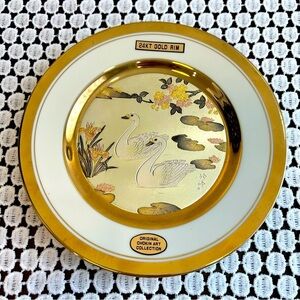 Chokin Art Collectible Plate, 24K ,gilded in silver and gold.